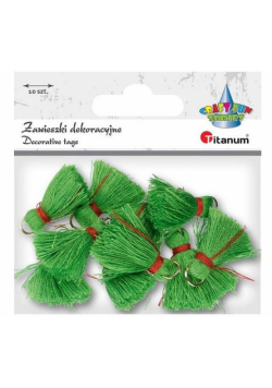 Zawieszki frędzle z muliny zielone 10szt