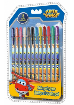Zestaw długopisów żelowych 12 kol. Super Wings