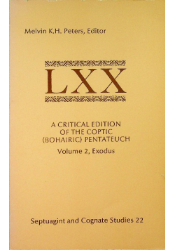 LXX a critical edition of the coptic bohairic pentateuch