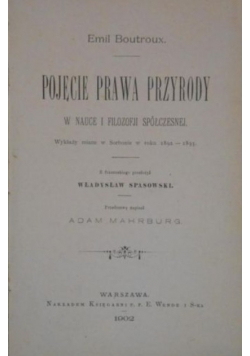 Pojęcie prawa przyrody 1902 r.