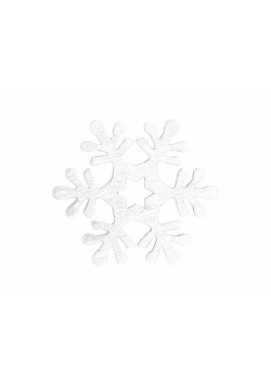 Śnieżynka biała dekoracja drewniana 2cm 24szt