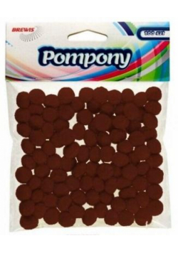 Pompony brązowe 10mm 100szt