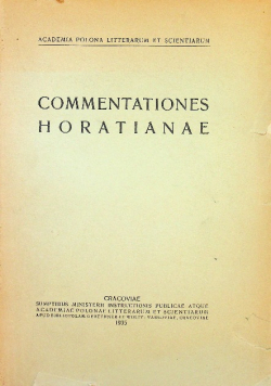 Commentationes Horatianae 1935 r.