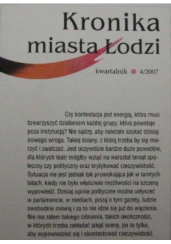 Kronika Miasta Łodzi kwartalnik 4 / 2007