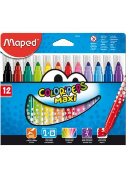 Flamastry Colorpeps maxi trójkątne 12 kolorów MAPE