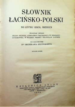 Słownik Łacińsko Polski 1925 r.