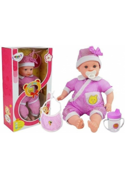 Lalka bobas różowe ubranie 45 cm
