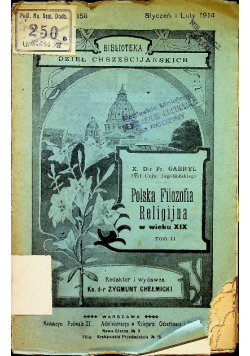 Polska filozofia religijna w wieku XIX tom II 1914 r.