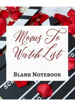 Movies To Watch List - Blank Notebook - Write It Down - Pastel Rose Red Black - Abstract Modern Contemporary Unique Art