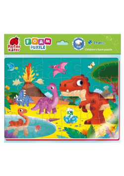 Piankowe puzzle A4. Zabawne obrazki. Dinozaury