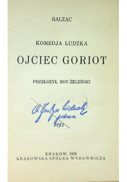 Ojciec Goriot 1928 r.