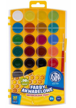 Farby akwarelowe 32 kolory ASTRA