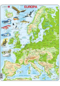 Układanka Mapa topograficzna Europy 87 elementów