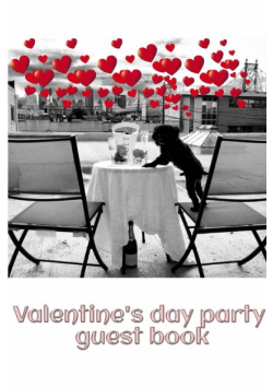 valentine's  day  pom   doggy  cuteness   party blank  guest book