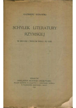 Schyłek literatury rzymskiej 1921 r.
