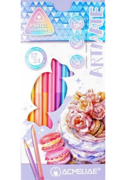 Kredki trójkątne Duo Pastel 24 kolory