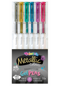 Długopisy żelowe Metallic 6 kolorów