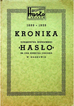 Kronika towarzystwa śpiewackiego hasło 1939 r.
