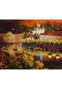 Malowanie po numerach - Wieczorne miasto 40x50cm