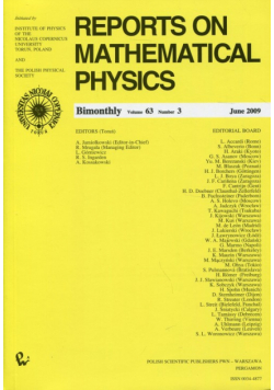 Reports on Mathematical Physics 63/3 2009 Kraj