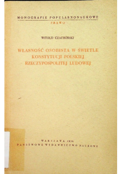 Własność osobista w świetle konstytucji Polskiej Rzeczypospolitej Ludowej