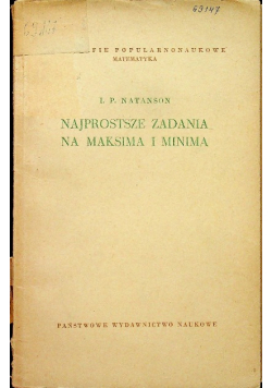 Najprostsze zadania na maksima i minima