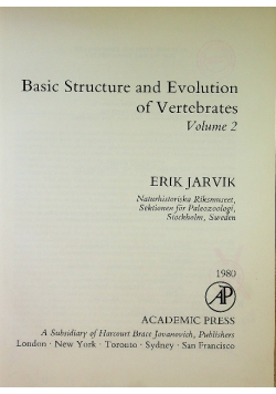 Basic Structures and Evolution of Vertebrates  Volume 2