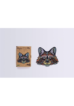 Puzzle drewniane eko 80 Wesoły szop pracz A4