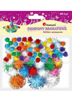Pompony brokatowe mix 80szt.