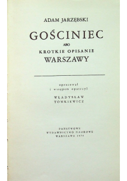 Gościniec albo Krótkie opisanie Warszawy