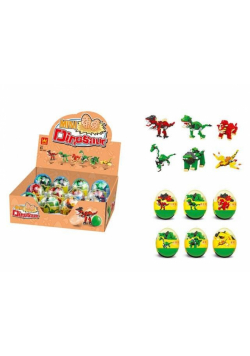 Dino klocki w jajku 11 cm mix