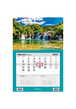 Kalendarz 2024 Jednodzielny Wodospad