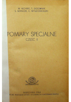 Pomiary specjalne część II