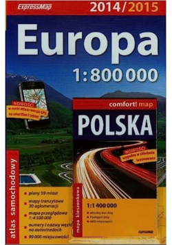 Europa atlas samochodowy i laminowana mapa kieszonkowa Polski NOWA