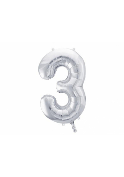 Balon foliowy 3 86cm srebrny