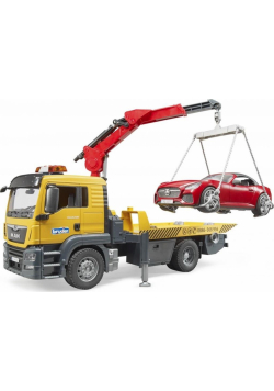 MAN TGS Pomoc drogowa z czerwonym autem Roadster