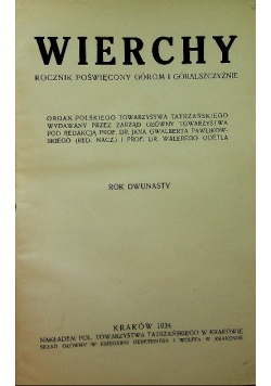 Wierchy Rok XII 1934 r.