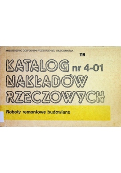 Katalog nakładów rzeczowych nr 4-01