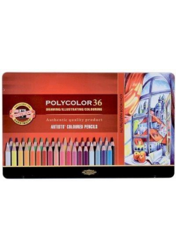 Kredki Polycolor 36 kolorów opakowanie metalowe