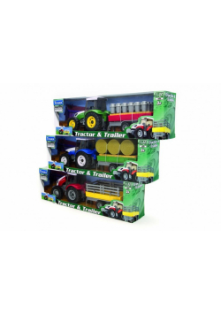 Traktor + naczepa 1:32 zielony TEAMA