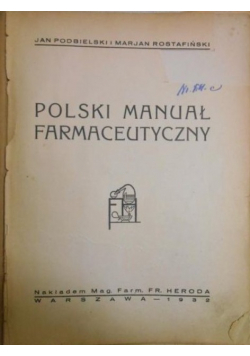 Polski manuał farmaceutyczny 1932 r.
