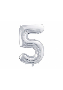 Balon foliowy 5 86cm srebrny