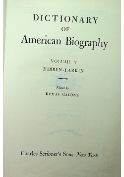 Dictionary of American Biography tom V