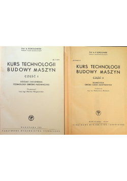 Kurs technologii budowy maszyn Część I i II