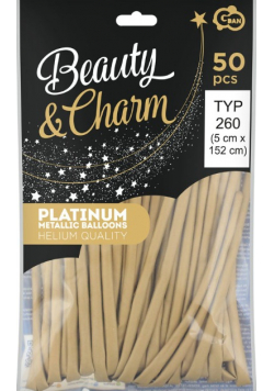 Balony Beauty&Charm platynowe jasnozłote 50 sztuk Nowe