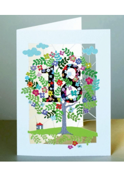 Karnet PM118 wycinany + koperta Urodziny 18