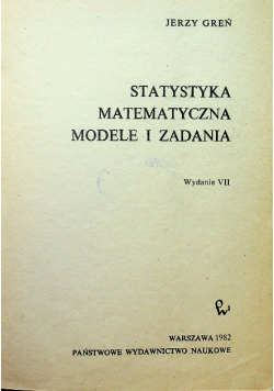 Statystyka matematyczna modele i zadania