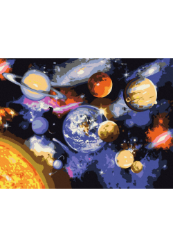 Malowanie po numerach 30x40cm Parada planet