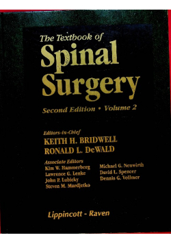The Textbook of Spinal Surgery Tom II