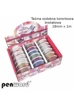 Taśma ozdobna koronkowa brokat 18mmx1m (18szt)